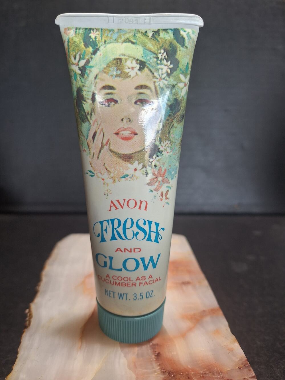 Collectible 1960s Avon Fresh & Glow Cucumber Facial Mask 3.5 Oz Full Unused Tube